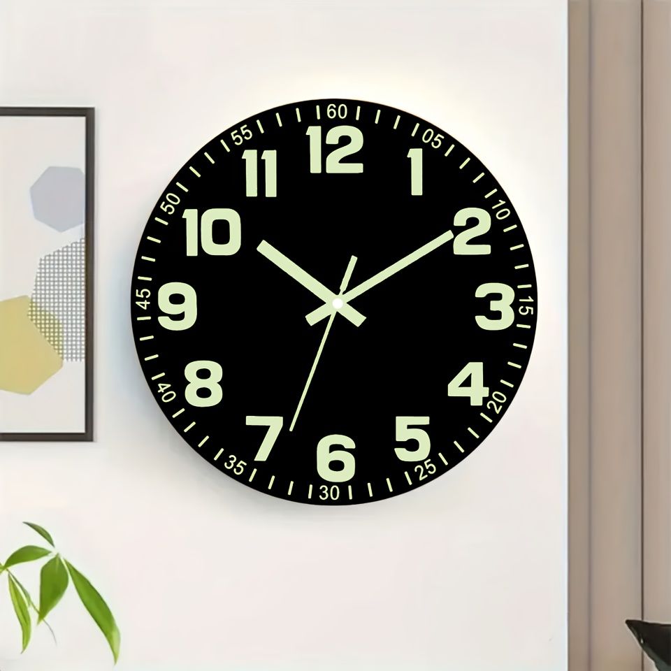 Black Glow In The Dark Wall Clock Silent Wall Clock Australia Modern Home Decor Clock