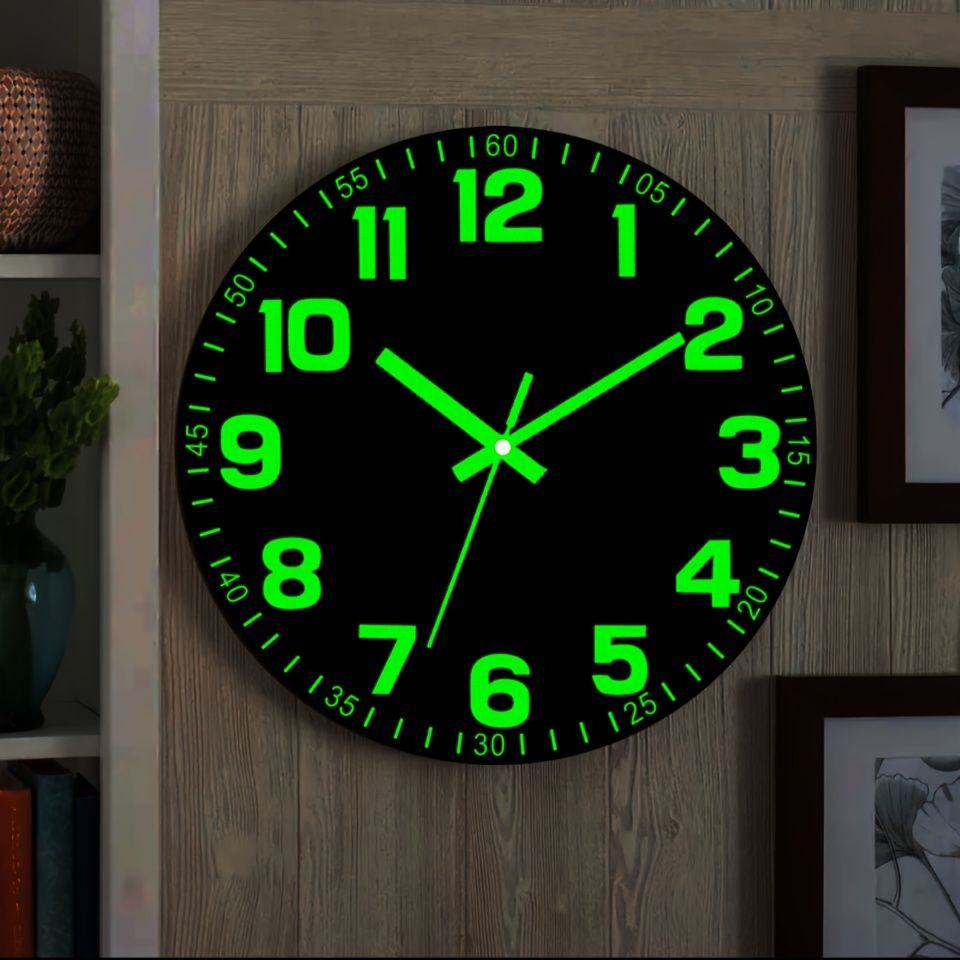 Black Glow In The Dark Wall Clock Silent Wall Clock Australia Modern Home Decor Clock