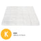Royal Comfort 260GSM Deluxe Eco-Silk Touch Quilt 100% Cotton Cover - King - White