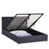 Milano Luxury Gas Lift Bed Frame Base And Headboard With Storage - Double - Charcoal