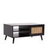 Tulum Rattan Coffee Table Storage Drawer Furniture Wooden Black