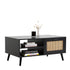 Tulum Rattan Coffee Table Storage Drawer Furniture Wooden Black