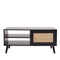 Tulum Rattan Coffee Table Storage Drawer Furniture Wooden Black