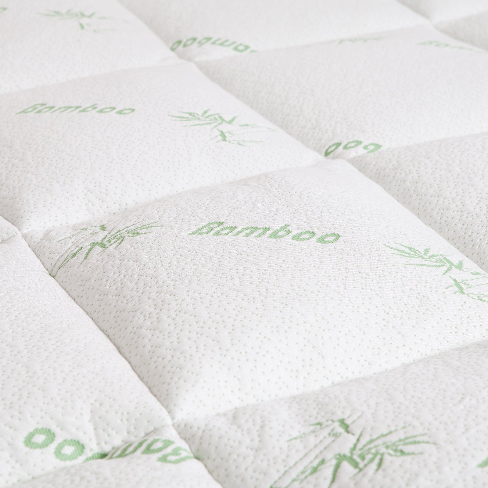 1000GSM Luxury Bamboo Covered Mattress Topper Ball Fibre Gusset - Single - White