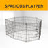 4Paws 8 Panel Playpen Puppy Exercise Fence Cage Enclosure Pets Black All Sizes - 24" - Black