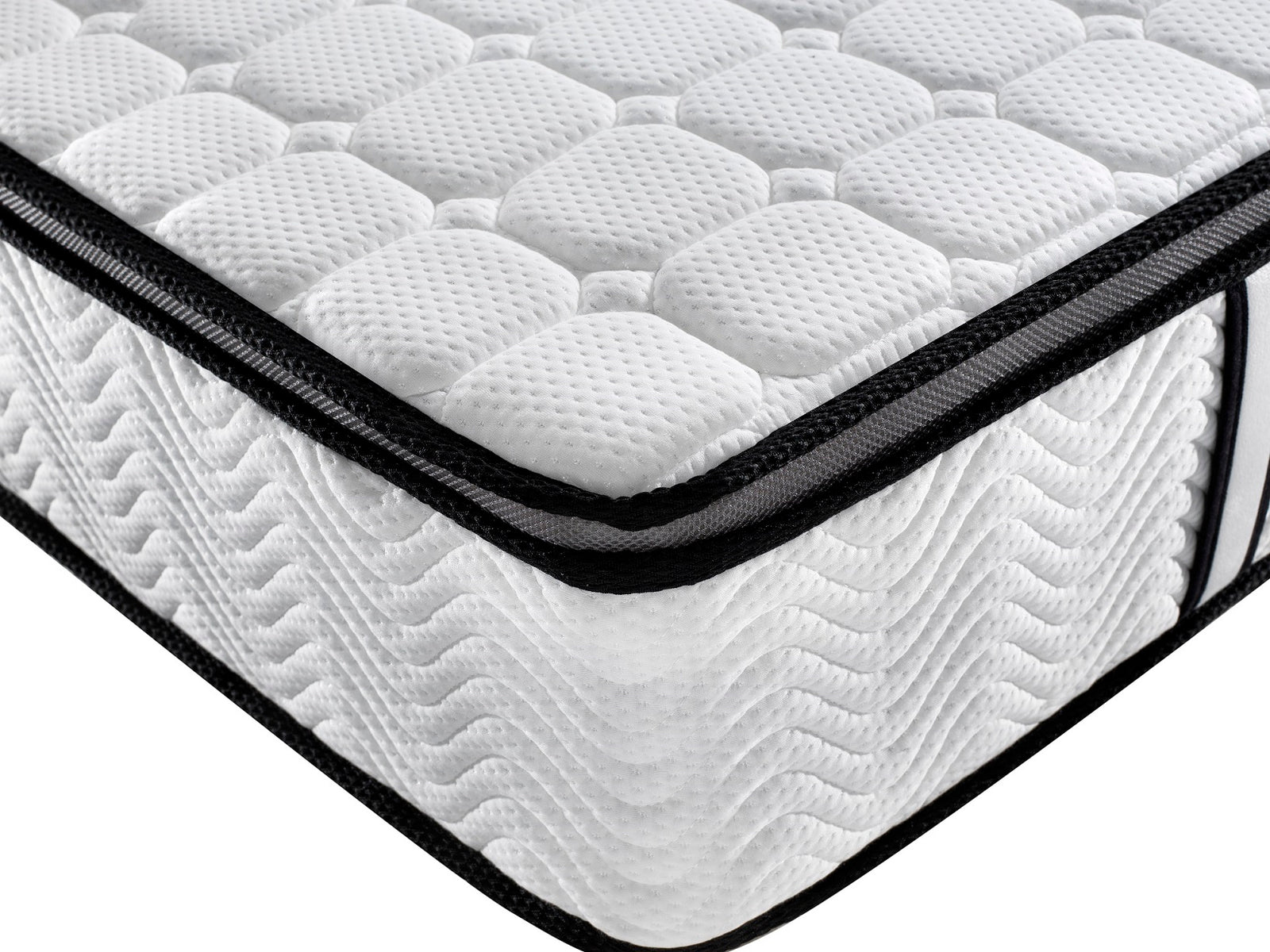 Ergopedic Mattress 5 Zone Latex Pocket Spring Mattress In A Box 30cm - King - White  Grey  Black