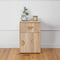 PORTO BEDSIDE TABLE - NATURAL OAK - SLIM - HALF MOON BRASS
