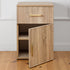 PORTO BEDSIDE TABLE - NATURAL OAK - SLIM - OVAL BRASS