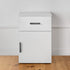 PORTO BEDSIDE TABLE - WHITE - SLIM - OVAL BLACK
