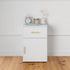 PORTO BEDSIDE TABLE - WHITE - SLIM - OVAL BRASS