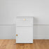 PORTO BEDSIDE TABLE - WHITE - HAMPTONS - ROUND BRASS