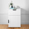 PORTO BEDSIDE TABLE - WHITE - VJ PANEL - PULL BLACK