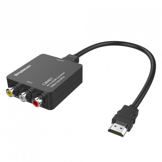 SIMPLECOM CM401 Composite AV CVBS 3RCA to HDMI Video Converter 1080p Upscaling