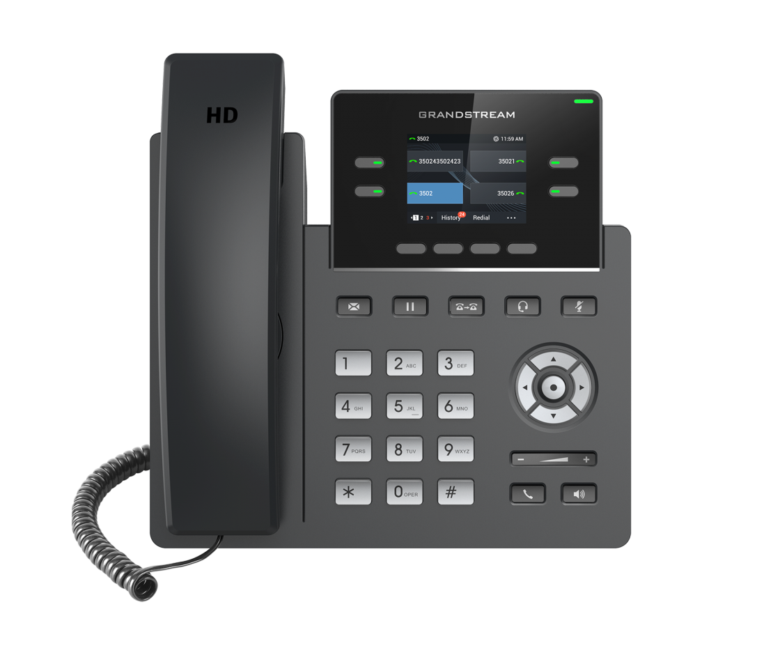 GRANDSTREAM GRP2612P 4 Line IP Phone, 2 SIP Accounts, 320x240 Colour Screen, HD Audio, Powerable Via POE