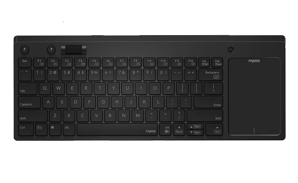 K2800 Wireless Keyboard with Touchpad & Entertainment Media Keys - 2.4GHz, Range Up to 10m, Connect PC to TV, Compact Design