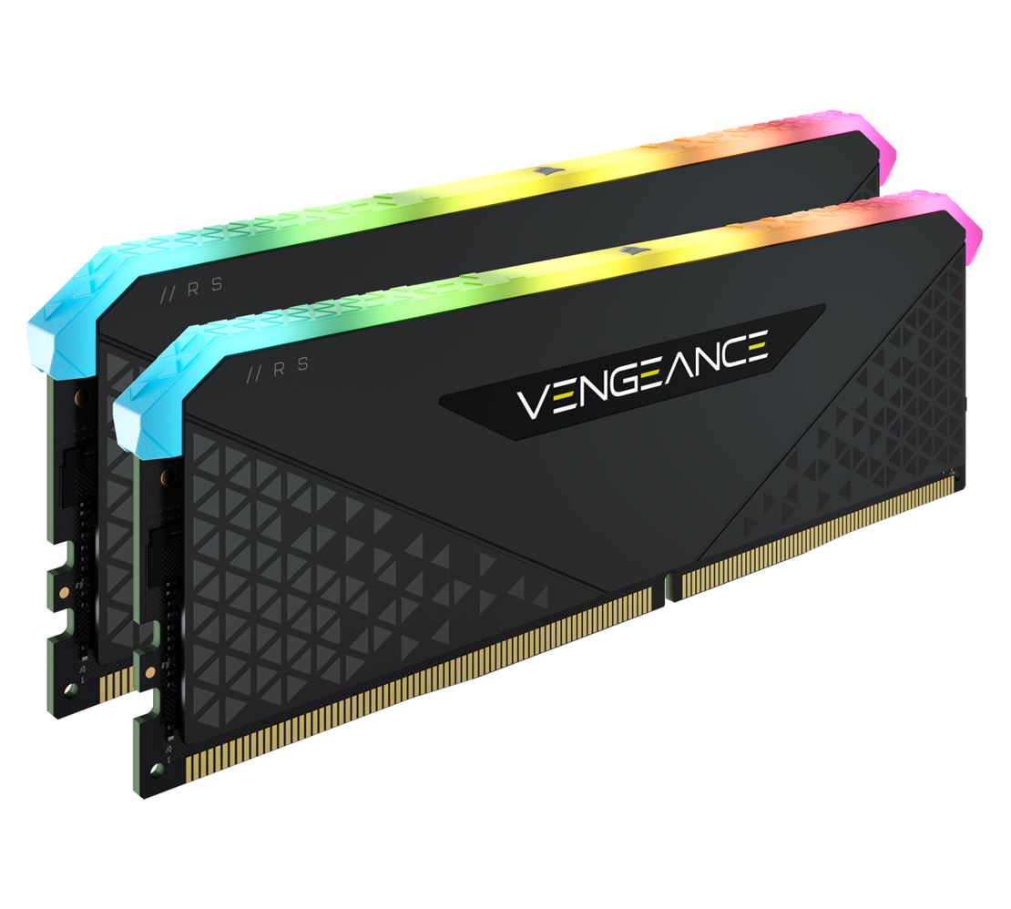 CORSAIR Vengeance RGB RS 32GB 2x16GB DDR4 3200MHz C16 16-20-20-38 Black Heatspreader Desktop Gaming Memory