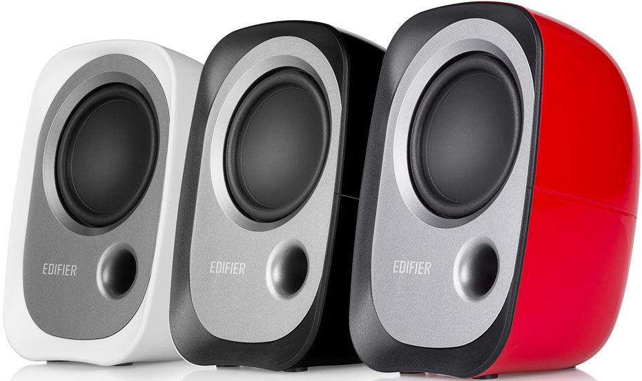 R12U USB Compact 2.0 Multimedia Speakers System Red - 3.5mm AUX/USB/Ideal for Desktop,Laptop,Tablet or Phone