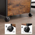 File Cabinet with 2 Drawers, Wheels and Open Compartment Rustic Brown and Black