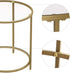 Gold Round Side Table with Golden Metal Frame Robust and Stable