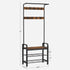 Vintage Coat Rack Shoe Bench, Wood Look Accent Furniture and Metal Frame