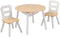 Round Table and 2 Chair Set for children (White Natural)