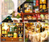 Dollhouse Miniature with Furniture Kit Plus Dust Proof and Music Movement - Rosa Garden Tea
