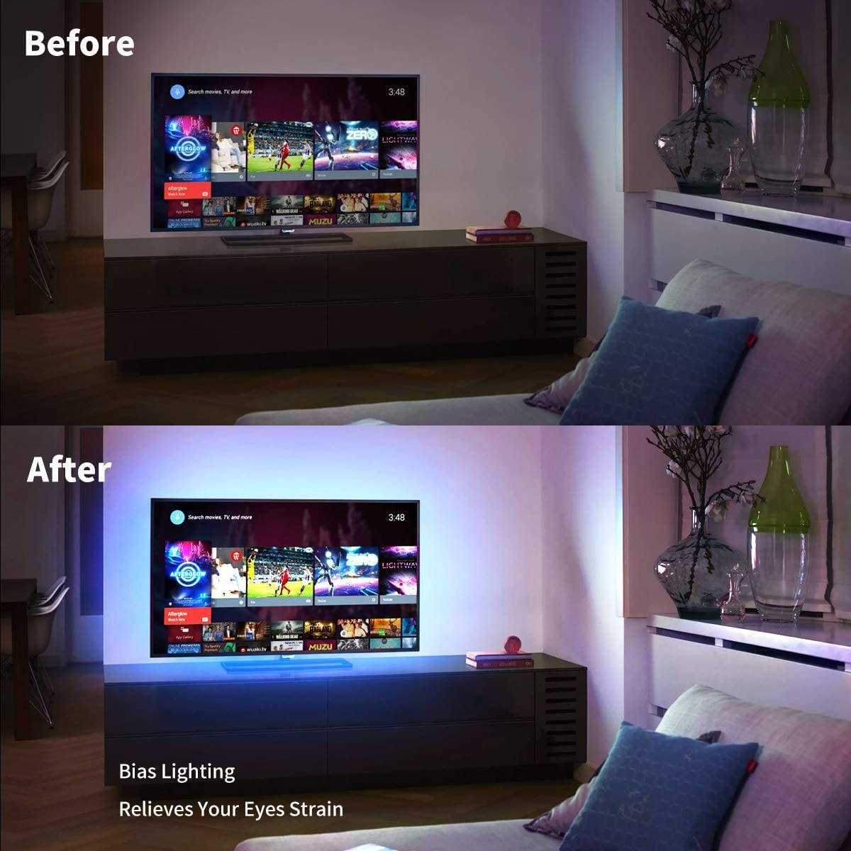 3M LED Strip Lights Rope Light for TV, Gaming and Computer Lights Strip App with Remote Control