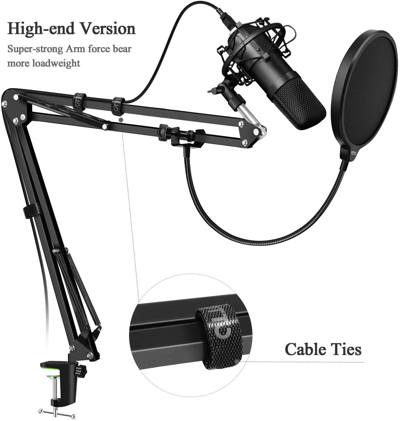 Microphone Radio Broadcasting Stand with 3/8