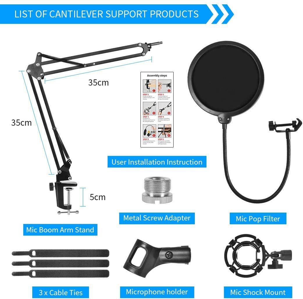 Microphone Radio Broadcasting Stand with 3/8