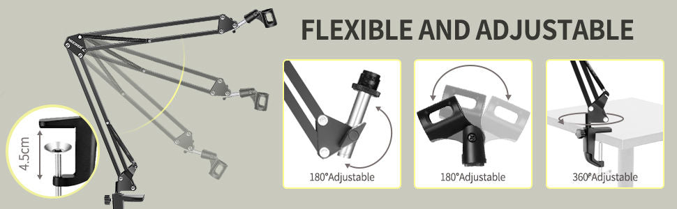 Microphone Radio Broadcasting Stand with 3/8
