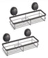 2 Pack Rectangular Corner Shower Caddy Shelf Basket Rack with Premium Vacuum Suction Cup No-Drilling for Bathroom and Kitchen