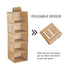 3 Pack 5-Tier Shelf Hanging Closet Organizer and Storage for Clothes (Beige)