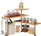 3 Tier Corner Shelf Kitchen Spice Rack Organiser with Hooks for Home Storage & Organisation