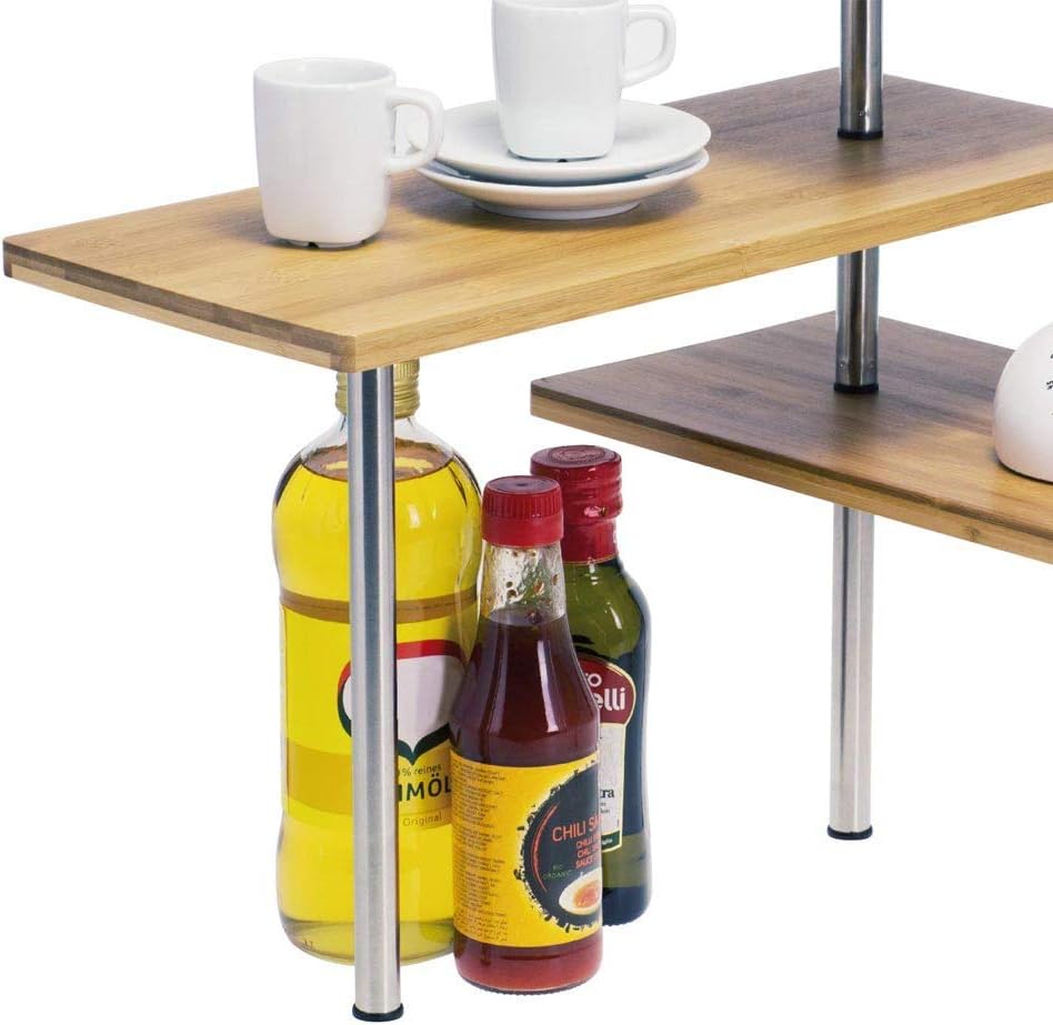 3 Tier Corner Shelf Kitchen Spice Rack Organiser with Hooks for Home Storage & Organisation