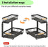 2-Tier Kitchen Under Sink Organiser Storage with Height Adjustable, Unique Slide Rail & Suction Cups for Storage