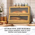 Double Layer Bamboo Bread Box for Kitchen Counter with Large Capacity and Clear Window
