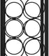 Wine Rack Countertop Wooden & Metal Holder for 6 Bottles & 2 Glasses