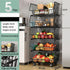 Metal 5-Tier Rolling Vegetable and Fruit Basket Cart Stand for Kitchen