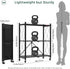 3-Tier Foldable Storage Shelf with Wheels for Kitchen, Garage, Pantry or Basement (Black)