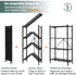CARLA HOME 5-Tier Foldable Storage Shelf with Wheels for Kitchen, Garage, Pantry or Basement (Black)