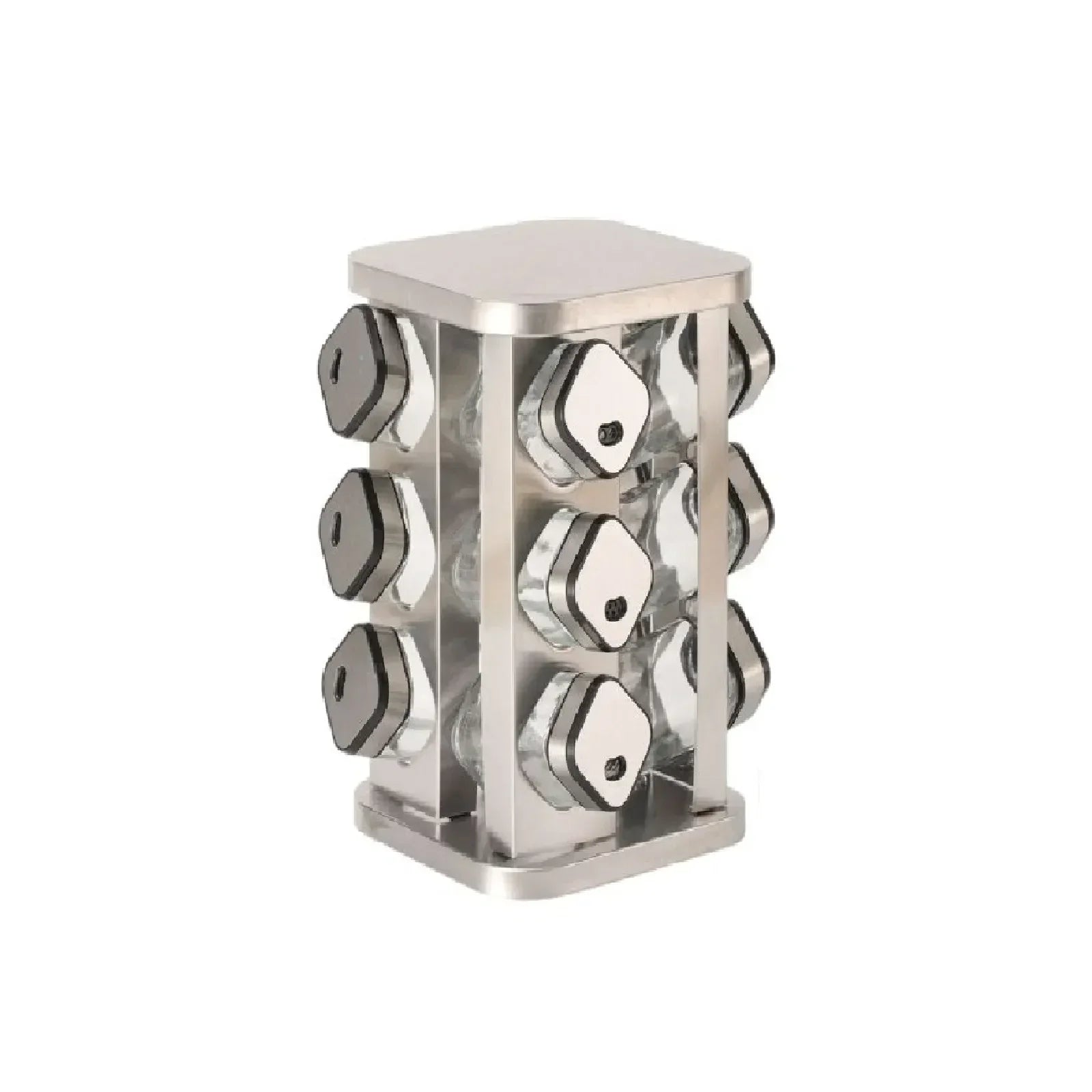 Rotating Spice Rack Organizer with 12 Glass Jars for Kitchen Countertop