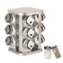 Rotating Spice Rack Organizer with 12 Glass Jars for Kitchen Countertop