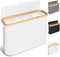 Toilet Paper Storage Basket Holds Up to 12 Rolls with Bamboo Lid and Handle for RV Closet (White)