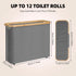 CARLA HOME Toilet Paper Storage Basket Holds Up to 12 Rolls with Bamboo Lid and Handle for RV Closet (Grey)