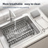 CARLA HOME 2-Tier Dish Drying Rack with Drainage Tray, Utensil Holder, Cup Hooks & Cutting Board Rack for Kitchen (Black)