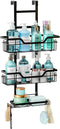 Over the Door 3-tier Shower Caddy Organizer Shelf with Hooks for Bathroom