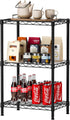3-Tier Adjustable Metal Storage Shelves Wire Rack Organizer for Kitchen, Pantry, Bathroom or Laundry Room (60cm W x 35cm D x 103cm H)