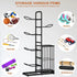 CARLA HOME 7 Tier Ball Storage Rack - Sports Organiser - Black - Basketball Storage Rack