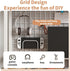CARLA HOME  2-Tier Metal Desktop Hutch Bookshelf with Grid Panel for Computer Desk and Office Countertop
