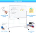 CARLA HOME Double-Sided Magnetic Whiteboard 120x90cm with Wheels, Reversible Design for School, Office & Home